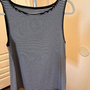J Jill Women's Tank Top, Size Medium, Black & White Striped